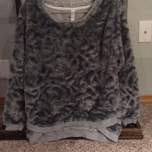 Kids Gray faux fur sweater